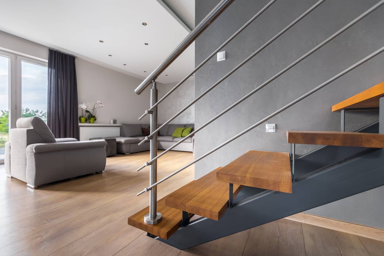 Escalier en bois maison matériau